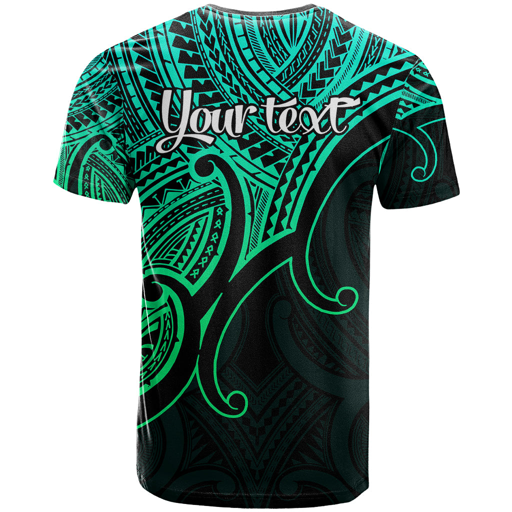 Custom Aotearoa Maori Koru T Shirt Polynesian Pacific Tribal - Green LT9 - Vibe Hoodie Shop