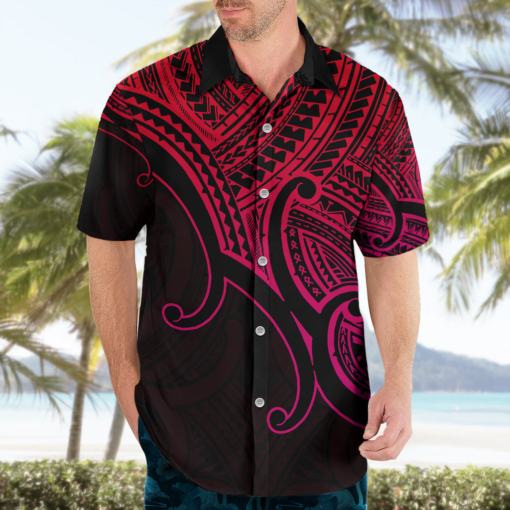 Custom Aotearoa Maori Koru Hawaiian Shirt Polynesian Pacific Tribal - Pink - Vibe Hoodie Shop