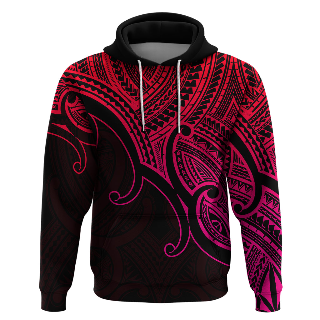 Custom Aotearoa Maori Koru Hoodie Polynesian Pacific Tribal - Pink LT9 - Vibe Hoodie Shop