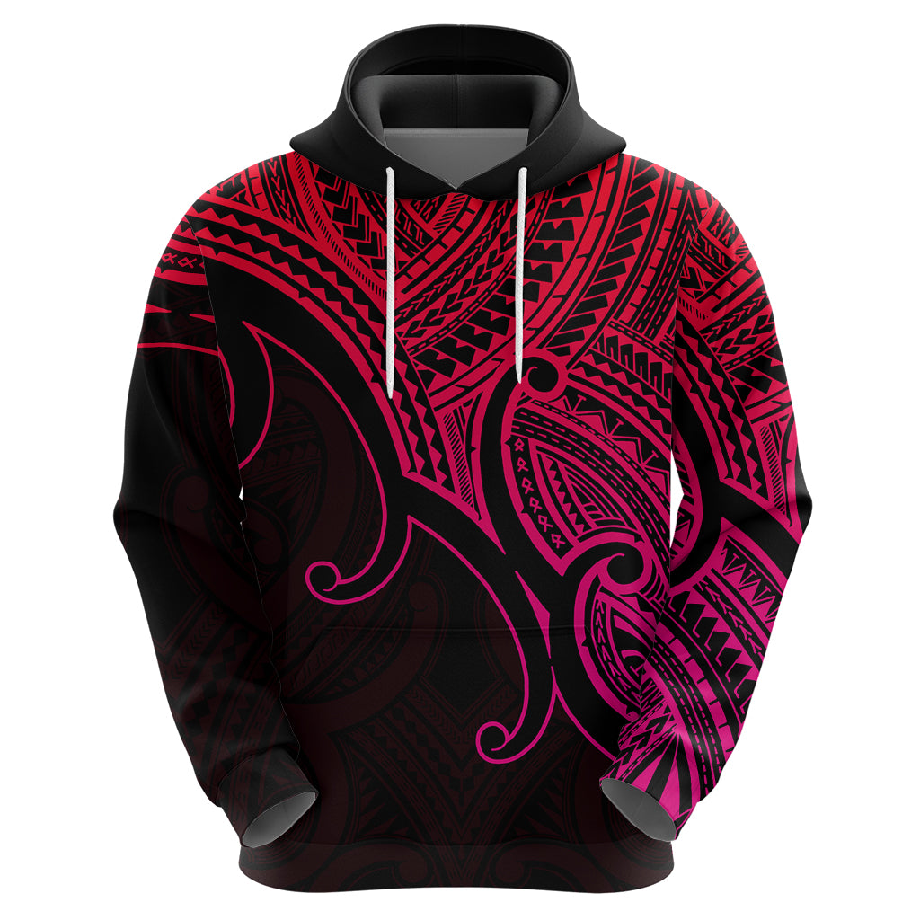 Custom Aotearoa Maori Koru Hoodie Polynesian Pacific Tribal - Pink LT9 - Vibe Hoodie Shop