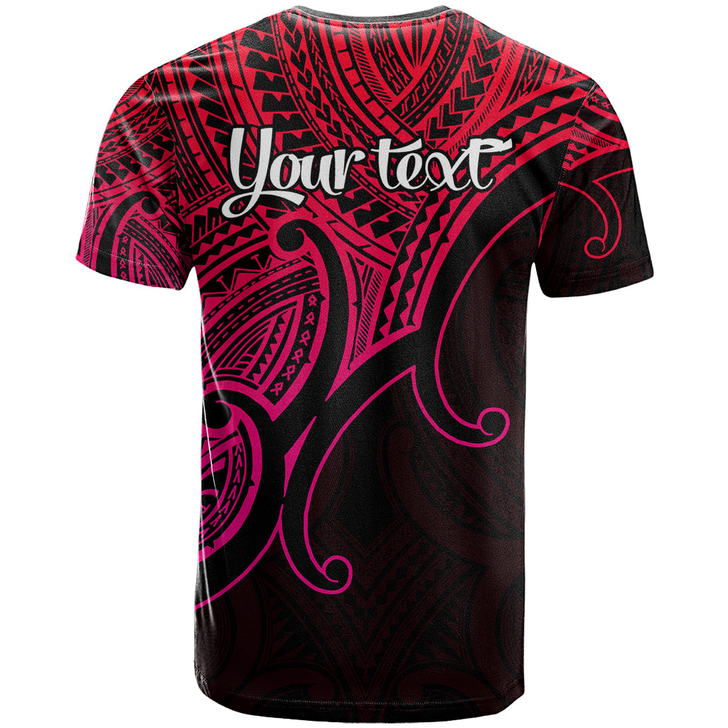 Custom Aotearoa Maori Koru T Shirt Polynesian Pacific Tribal - Pink LT9 - Vibe Hoodie Shop