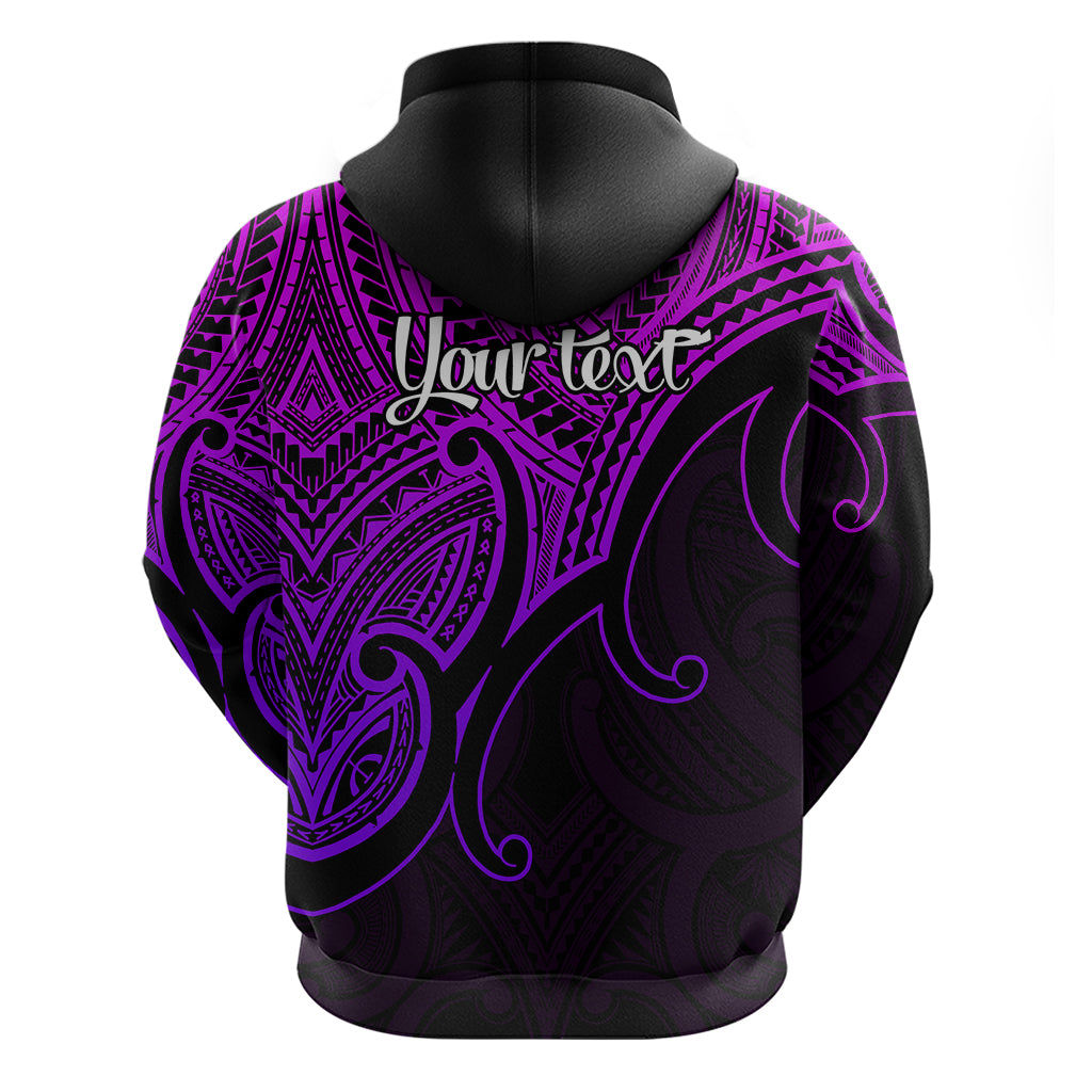 Custom Aotearoa Maori Koru Hoodie Polynesian Pacific Tribal - Purple LT9 - Vibe Hoodie Shop