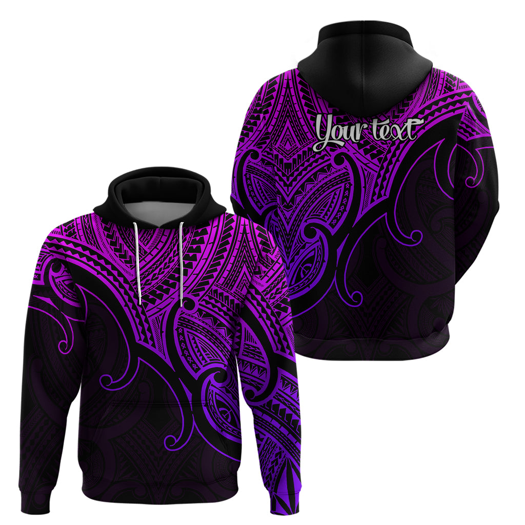 Custom Aotearoa Maori Koru Hoodie Polynesian Pacific Tribal - Purple LT9 - Vibe Hoodie Shop