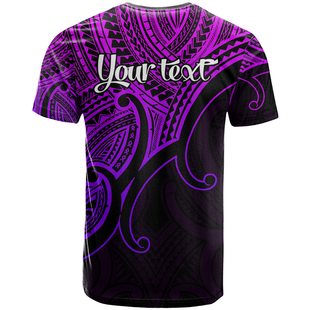 Custom Aotearoa Maori Koru T Shirt Polynesian Pacific Tribal - Purple LT9 - Vibe Hoodie Shop