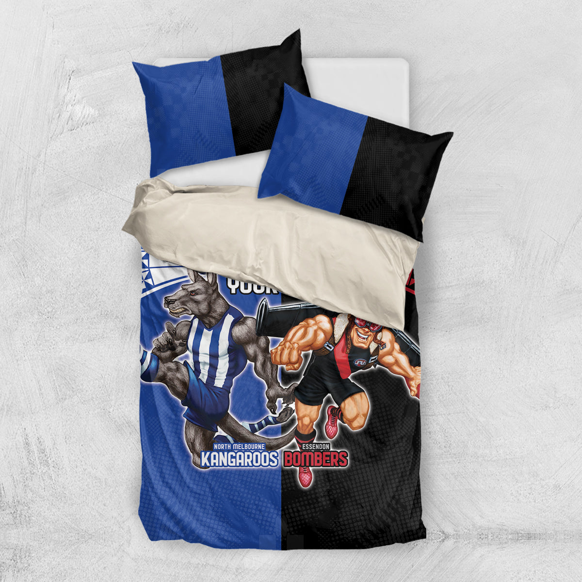 Custom Kangaroos and Bombers Bedding Set Together Sporty Style - Vibe Hoodie Shop