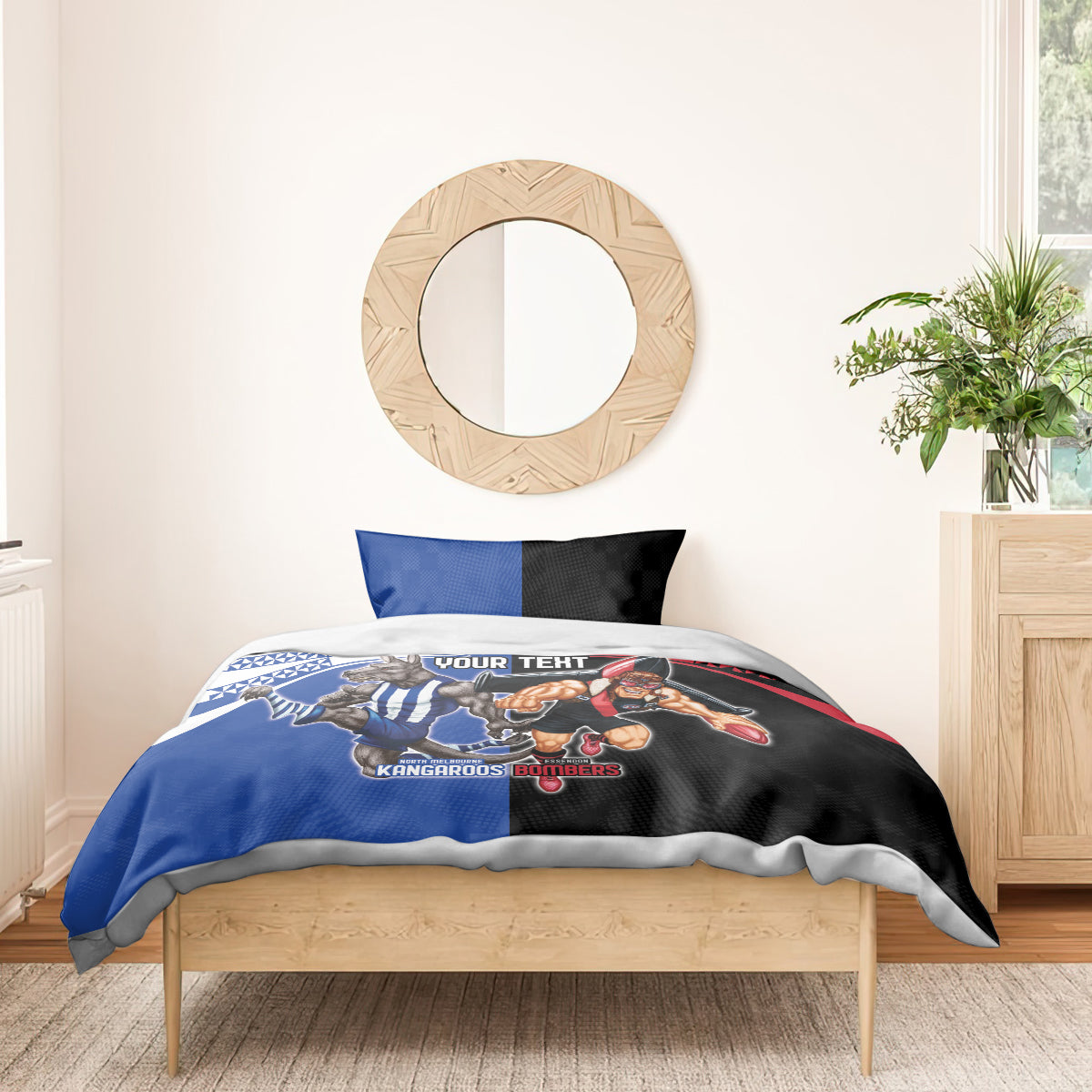 Custom Kangaroos and Bombers Bedding Set Together Sporty Style - Vibe Hoodie Shop