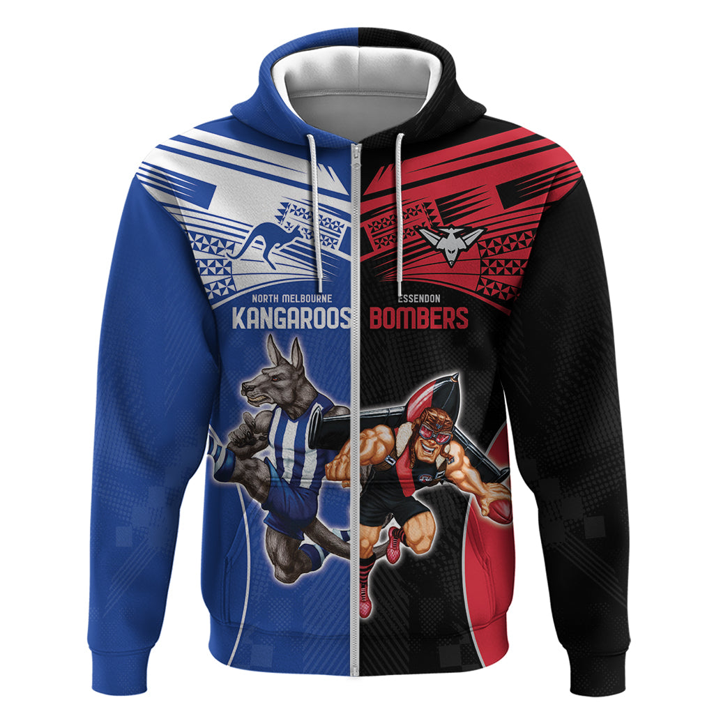 Custom Kangaroos and Bombers Hoodie Together Sporty Style LT9 - Vibe Hoodie Shop