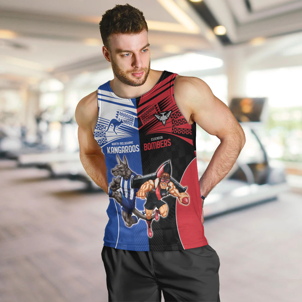 Custom Kangaroos and Bombers Men Tank Top Together Sporty Style - Vibe Hoodie Shop
