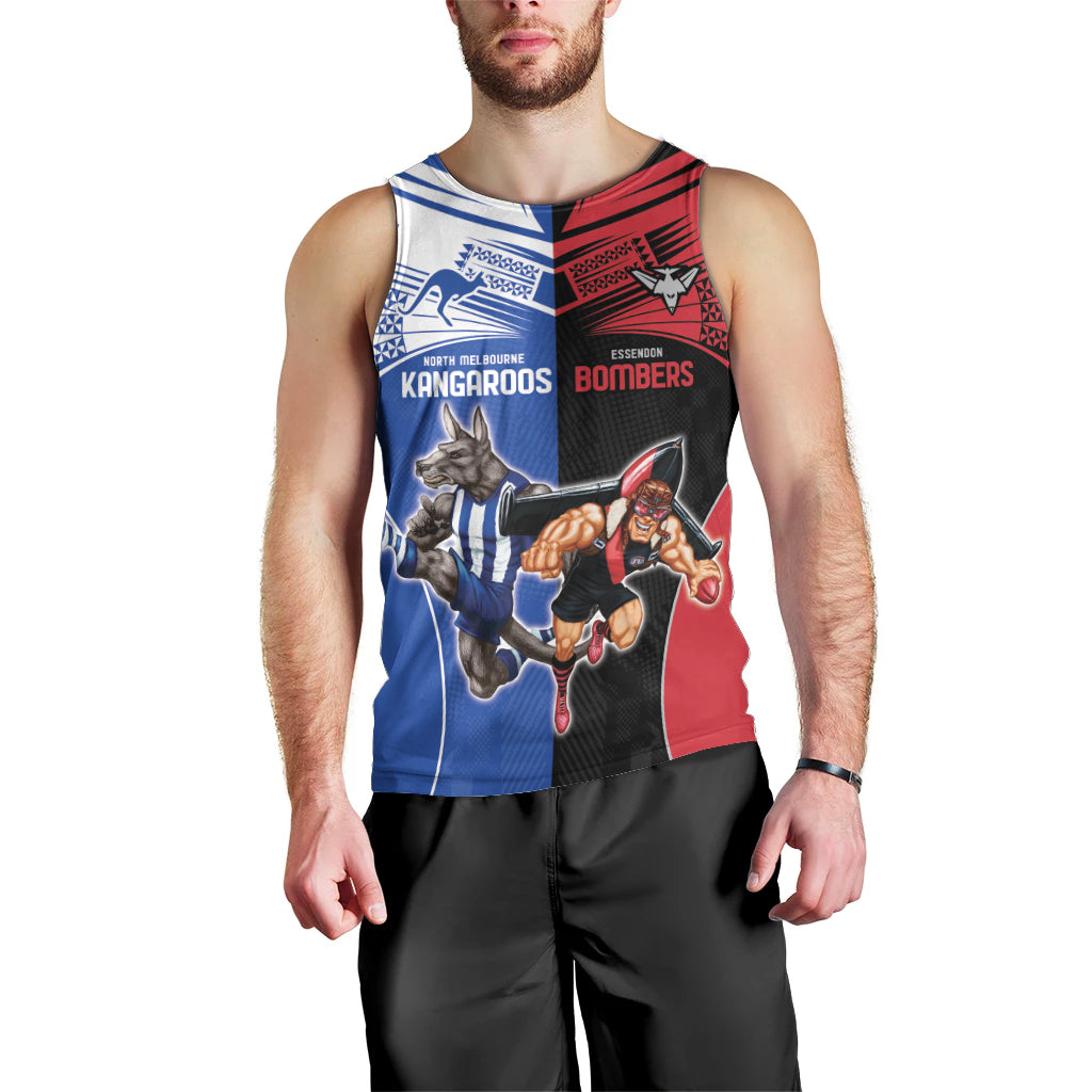 Custom Kangaroos and Bombers Men Tank Top Together Sporty Style - Vibe Hoodie Shop