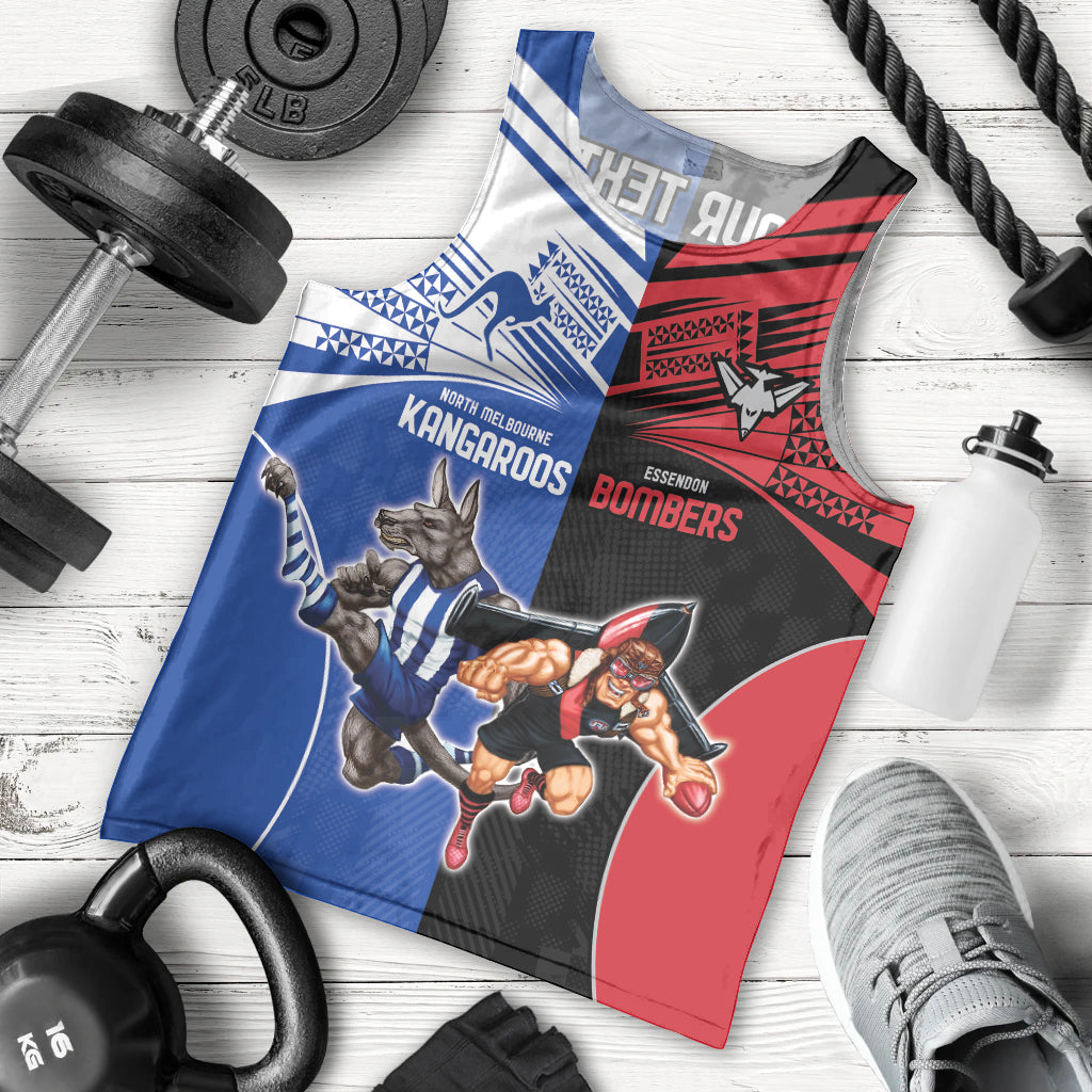 Custom Kangaroos and Bombers Men Tank Top Together Sporty Style - Vibe Hoodie Shop