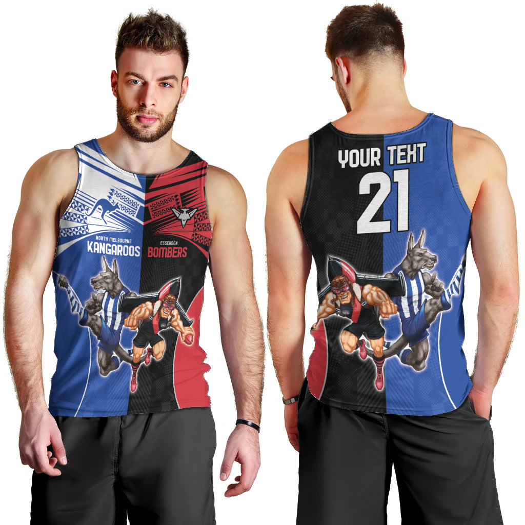 Custom Kangaroos and Bombers Men Tank Top Together Sporty Style - Vibe Hoodie Shop