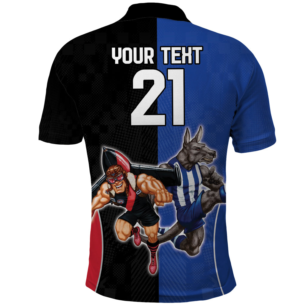 Custom Kangaroos and Bombers Polo Shirt Together Sporty Style LT9 - Vibe Hoodie Shop