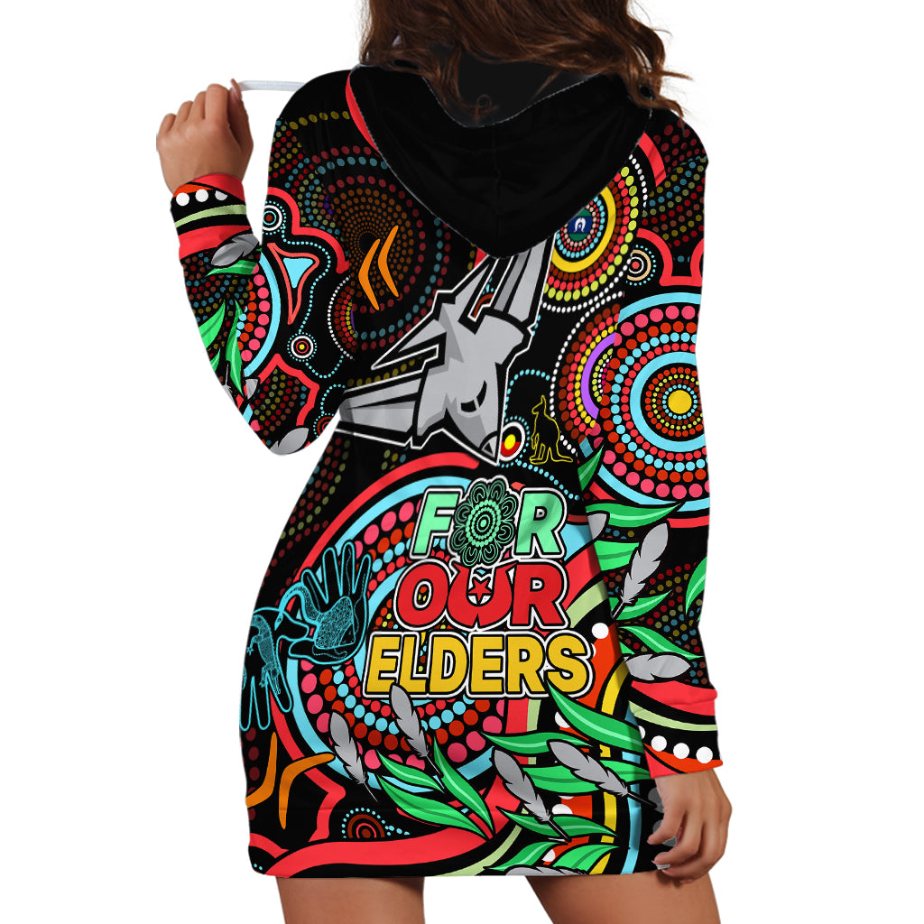 Bombers Football Aboriginal Art Hoodie Dress NAIDOC Indigenous Tribal - Vibe Hoodie Shop