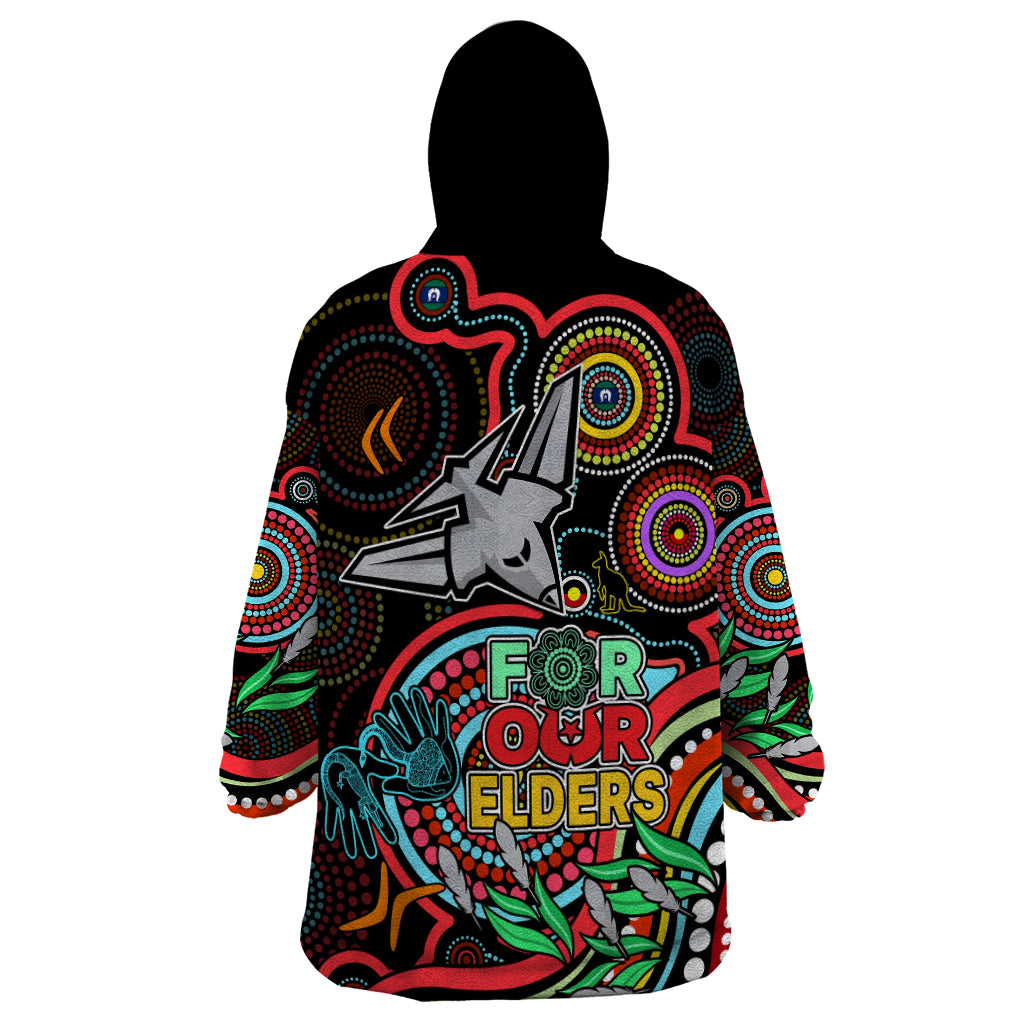 Bombers Football Aboriginal Art Wearable Blanket Hoodie NAIDOC Indigenous Tribal - Vibe Hoodie Shop