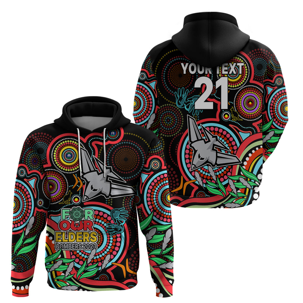 Custom Bombers Football Aboriginal Art Hoodie NAIDOC Indigenous Tribal LT9 - Vibe Hoodie Shop