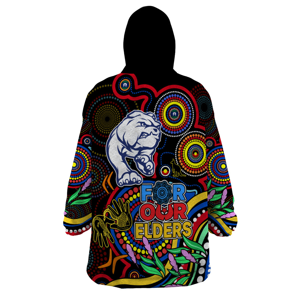 Bulldogs Football Aboriginal Art Wearable Blanket Hoodie NAIDOC Indigenous Tribal - Vibe Hoodie Shop