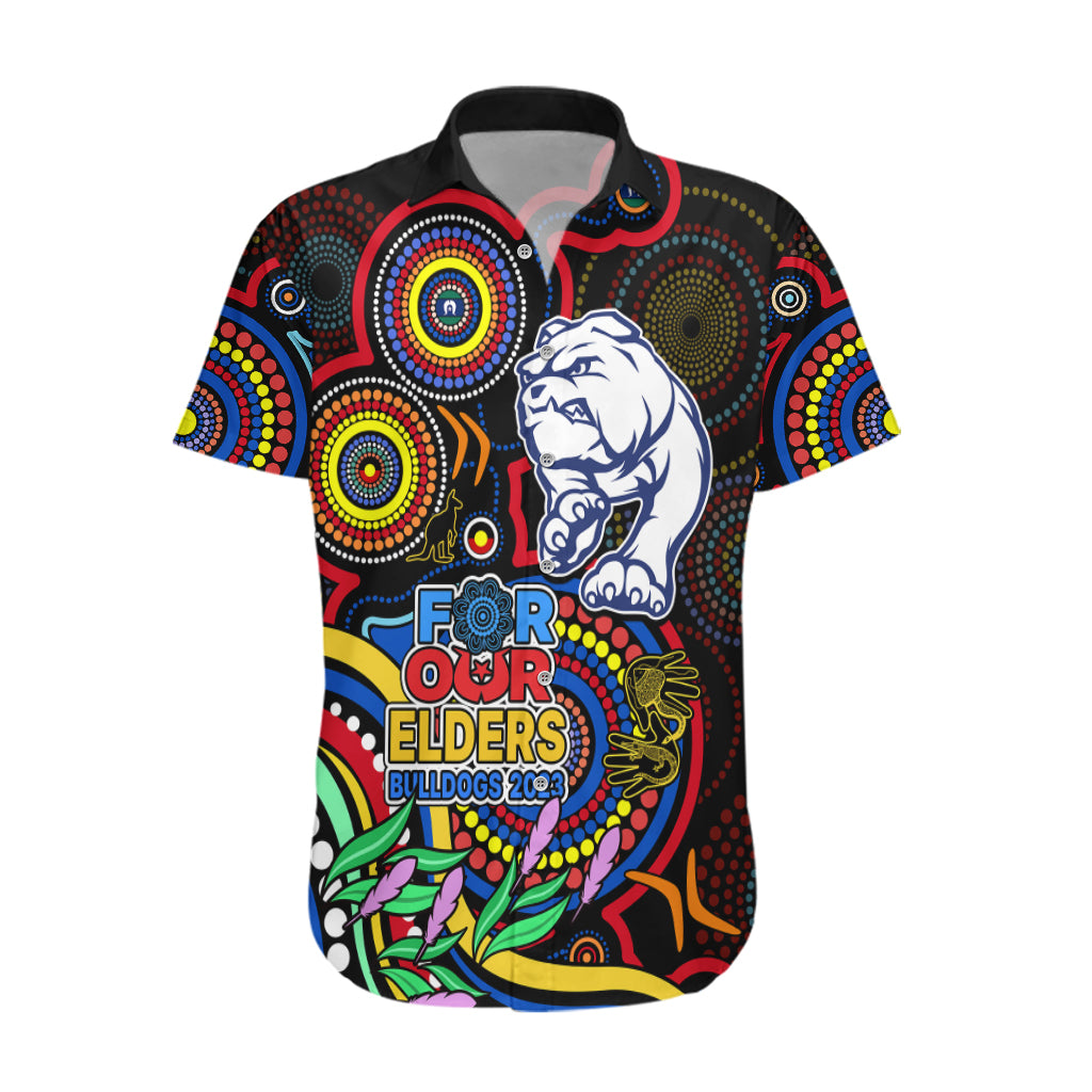 Custom Bulldogs Football Aboriginal Art Hawaiian Shirt NAIDOC Indigenous Tribal - Vibe Hoodie Shop