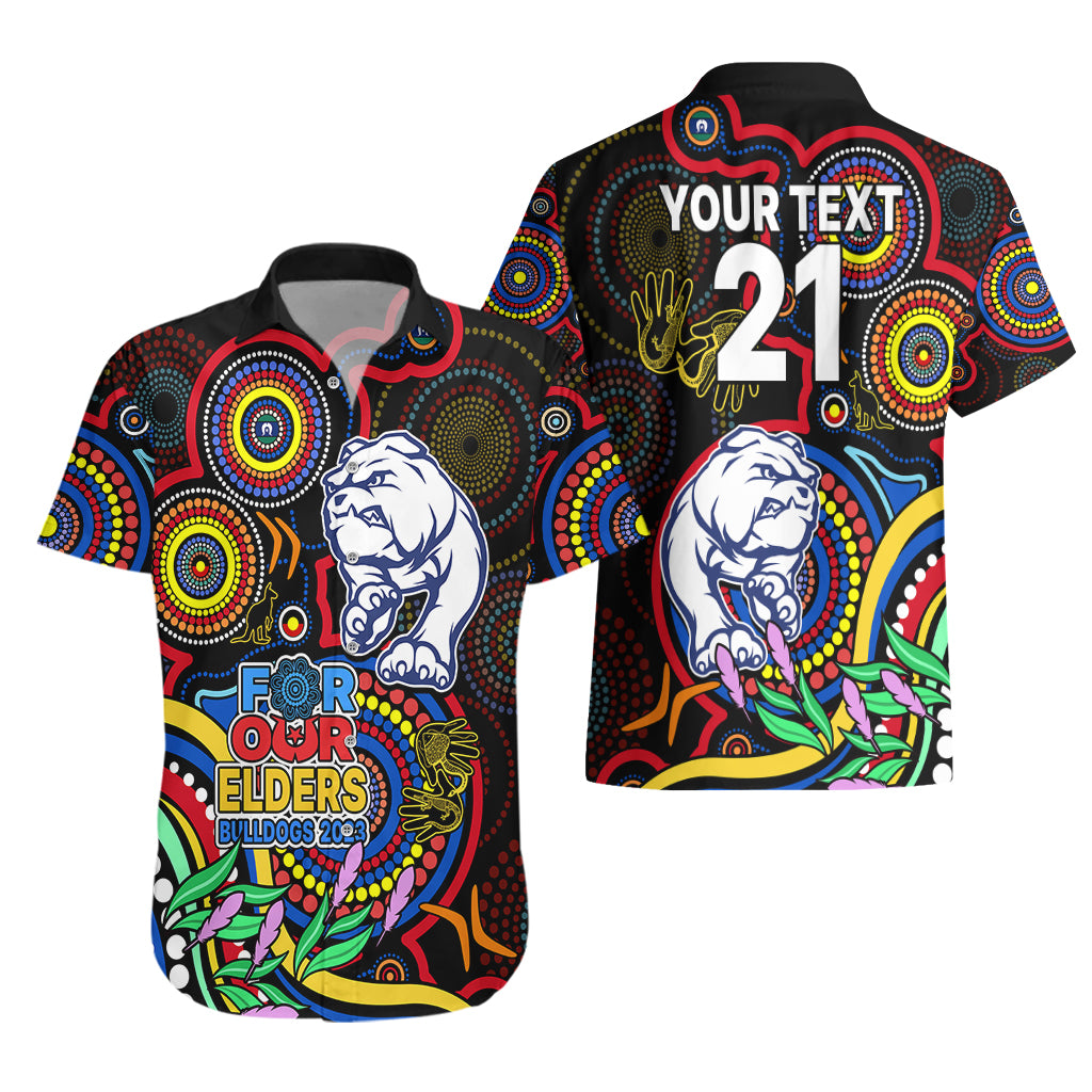 Custom Bulldogs Football Aboriginal Art Hawaiian Shirt NAIDOC Indigenous Tribal - Vibe Hoodie Shop