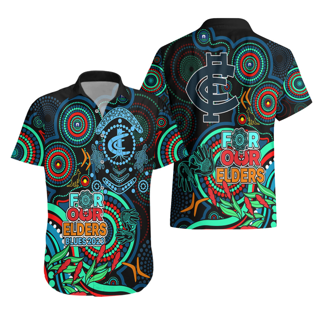 Carlton Blues Football Aboriginal Art Hawaiian Shirt NAIDOC Indigenous Tribal - Vibe Hoodie Shop