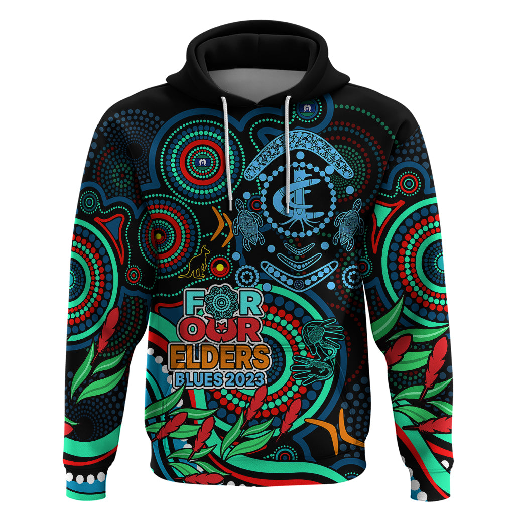 Carlton Blues Football Aboriginal Art Hoodie NAIDOC Indigenous Tribal LT9 - Vibe Hoodie Shop