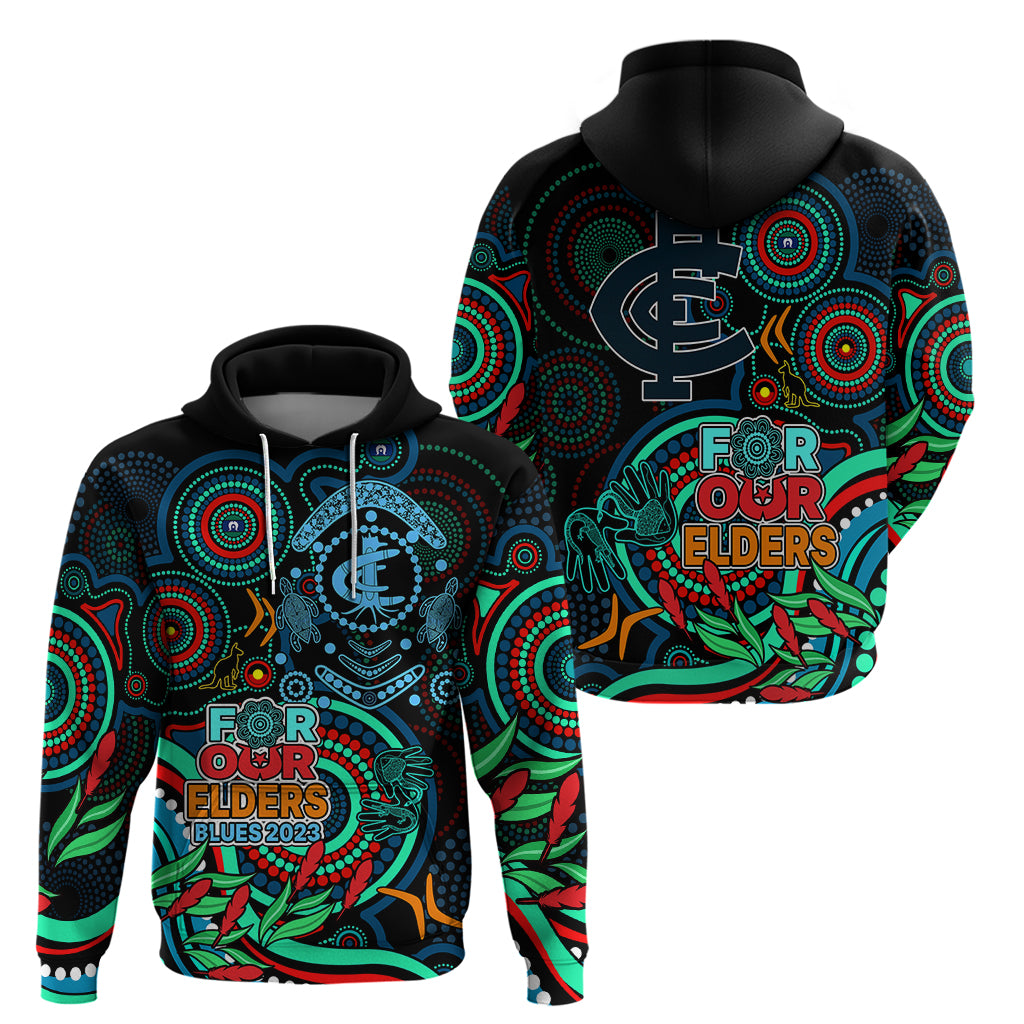 Carlton Blues Football Aboriginal Art Hoodie NAIDOC Indigenous Tribal LT9 - Vibe Hoodie Shop