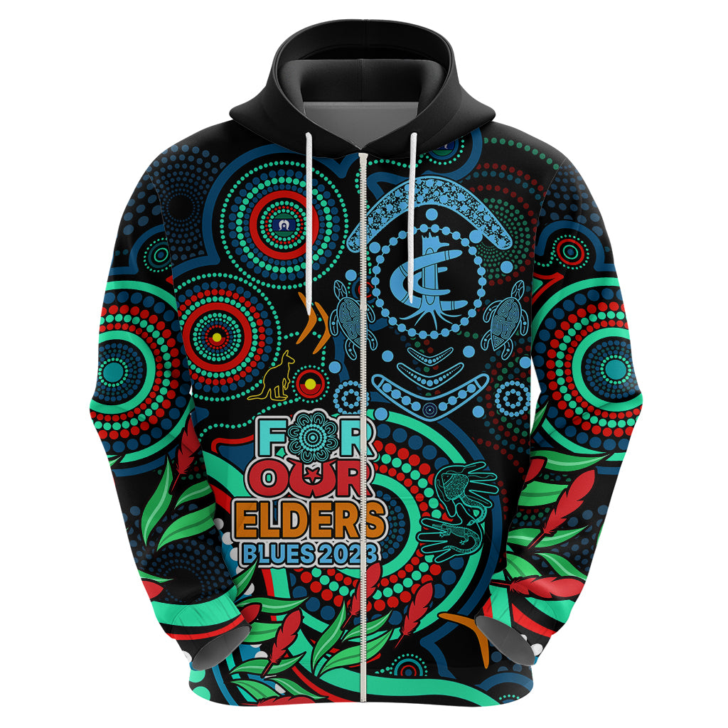 Carlton Blues Football Aboriginal Art Hoodie NAIDOC Indigenous Tribal LT9 - Vibe Hoodie Shop