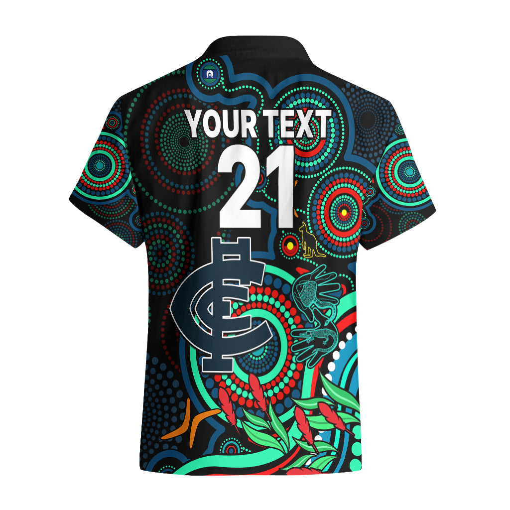 Custom Carlton Blues Football Aboriginal Art Hawaiian Shirt NAIDOC Indigenous Tribal - Vibe Hoodie Shop