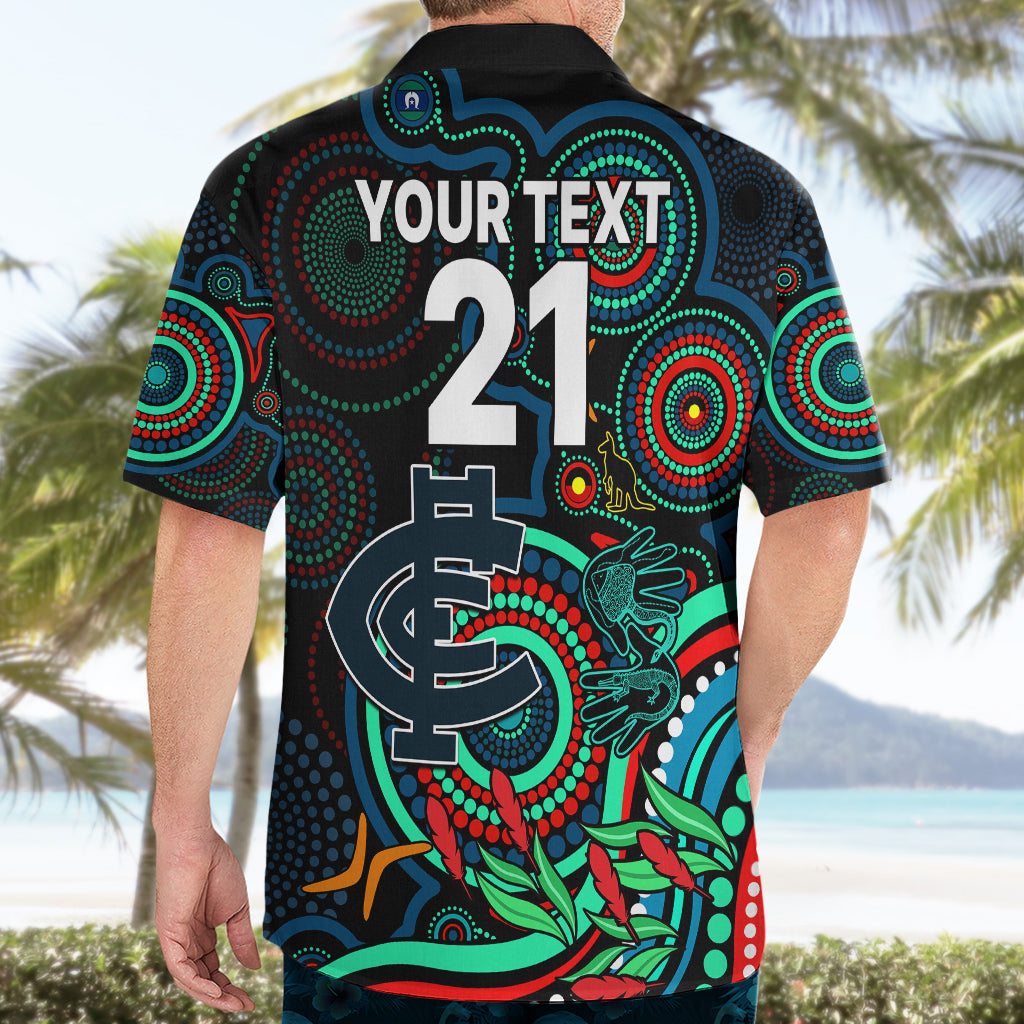 Custom Carlton Blues Football Aboriginal Art Hawaiian Shirt NAIDOC Indigenous Tribal - Vibe Hoodie Shop