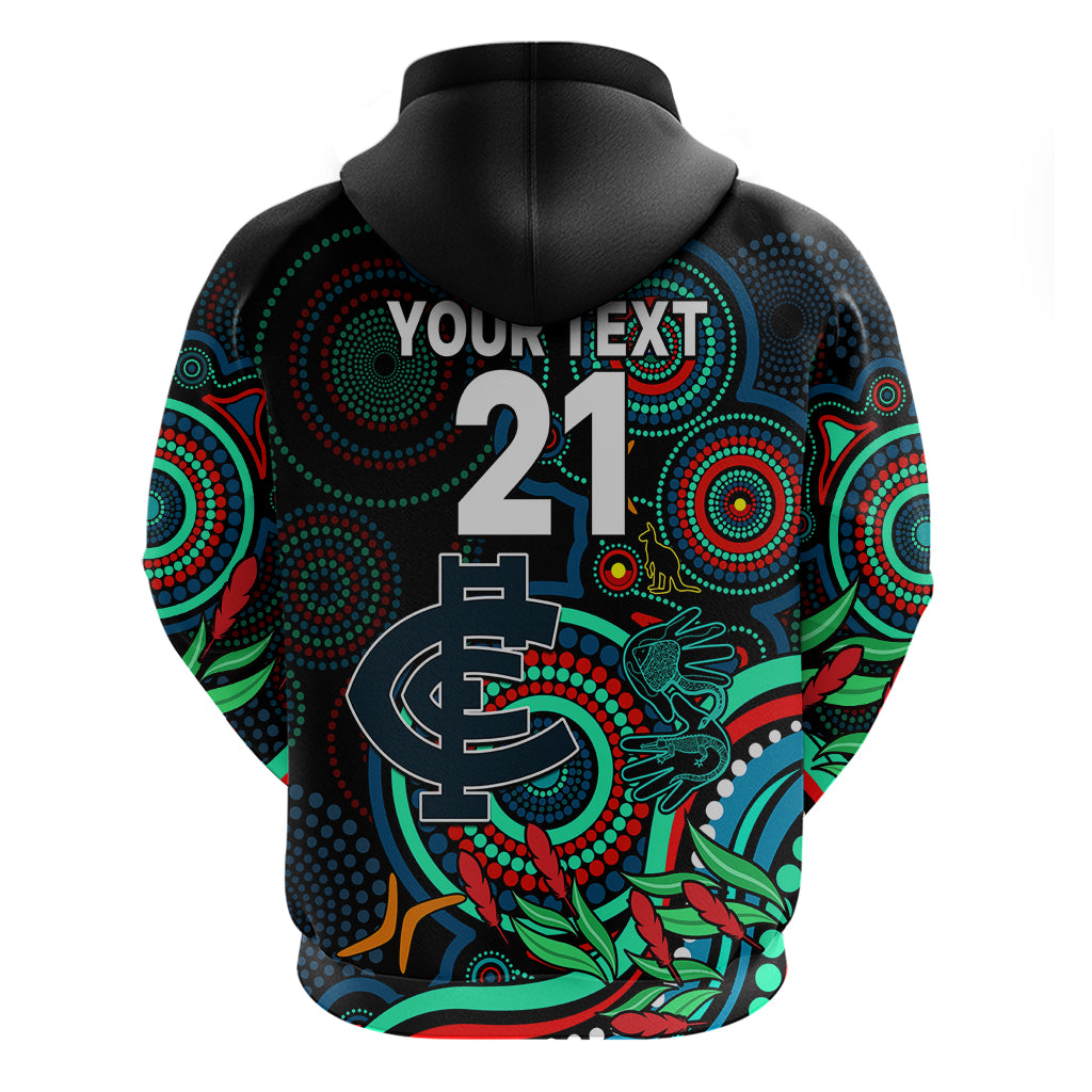 Custom Carlton Blues Football Aboriginal Art Hoodie NAIDOC Indigenous Tribal LT9 - Vibe Hoodie Shop