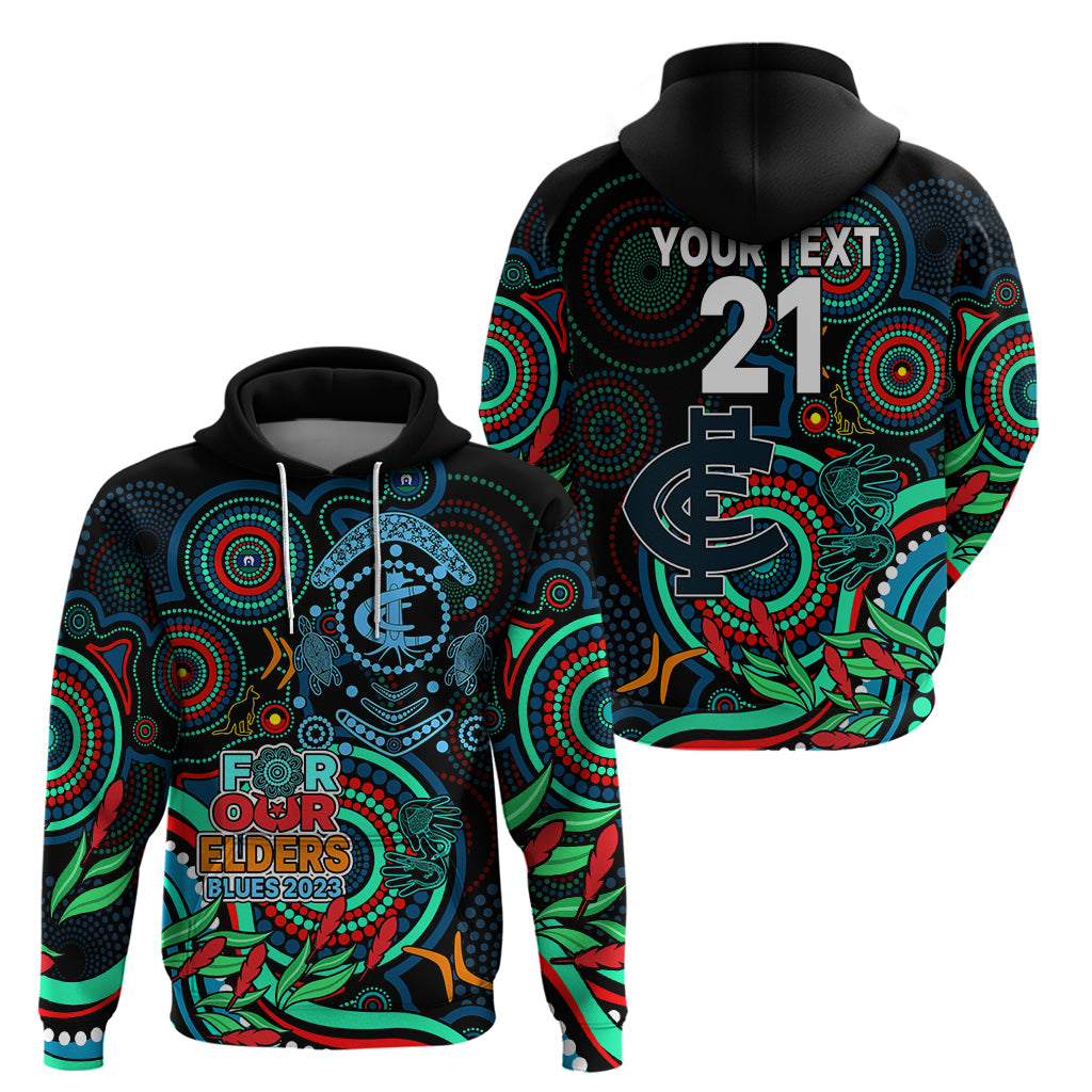 Custom Carlton Blues Football Aboriginal Art Hoodie NAIDOC Indigenous Tribal LT9 - Vibe Hoodie Shop