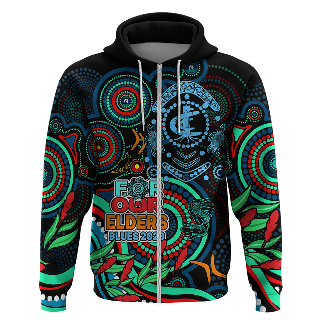 Custom Carlton Blues Football Aboriginal Art Hoodie NAIDOC Indigenous Tribal LT9 - Vibe Hoodie Shop