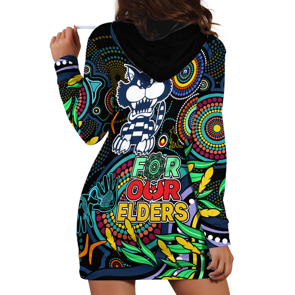 Cats Football Aboriginal Art Hoodie Dress NAIDOC Indigenous Tribal - Vibe Hoodie Shop