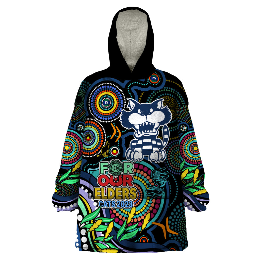 Cats Football Aboriginal Art Wearable Blanket Hoodie NAIDOC Indigenous Tribal - Vibe Hoodie Shop