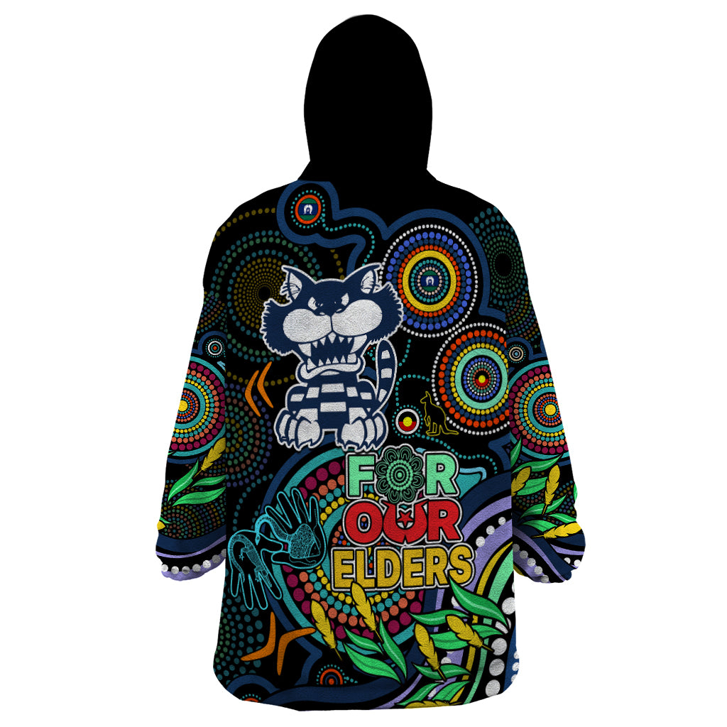 Cats Football Aboriginal Art Wearable Blanket Hoodie NAIDOC Indigenous Tribal - Vibe Hoodie Shop