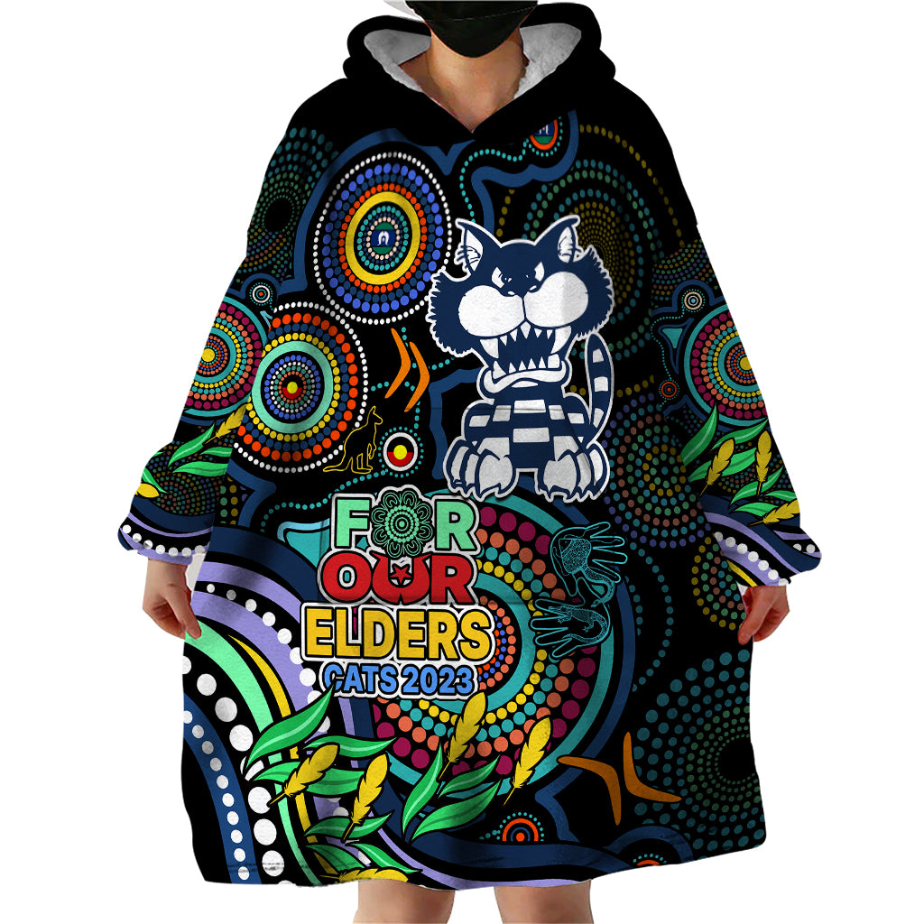 Cats Football Aboriginal Art Wearable Blanket Hoodie NAIDOC Indigenous Tribal - Vibe Hoodie Shop