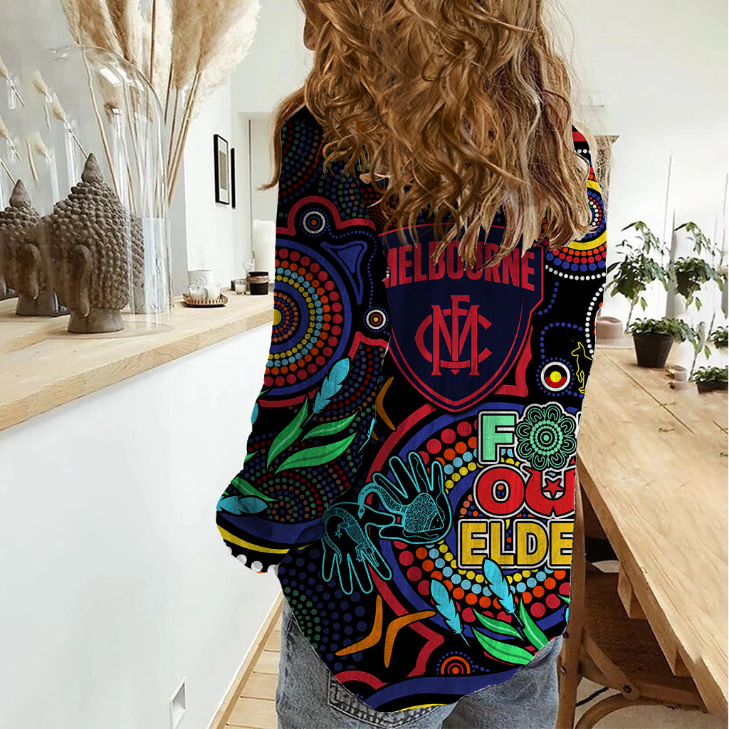 Demons Football Aboriginal Art Women Casual Shirt NAIDOC Indigenous Tribal - Vibe Hoodie Shop