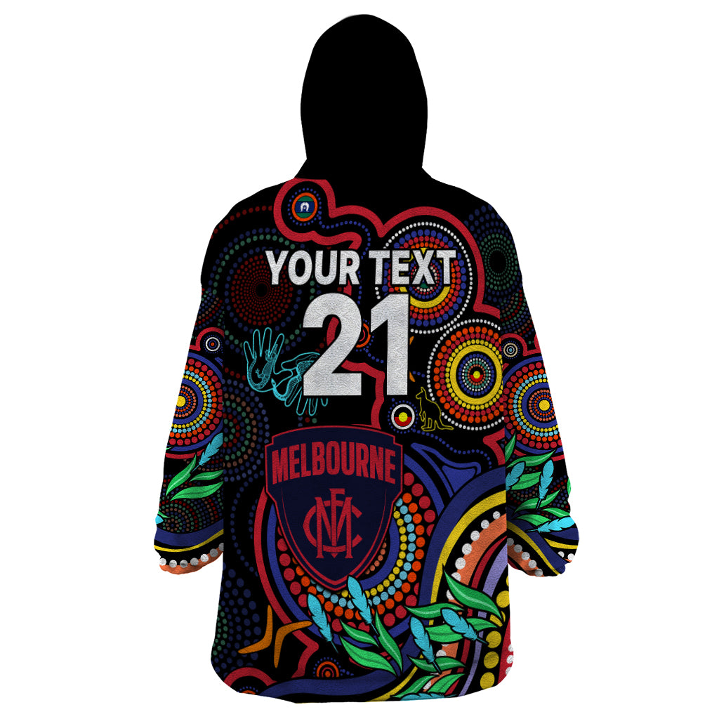 Custom Demons Football Aboriginal Art Wearable Blanket Hoodie NAIDOC Indigenous Tribal - Vibe Hoodie Shop