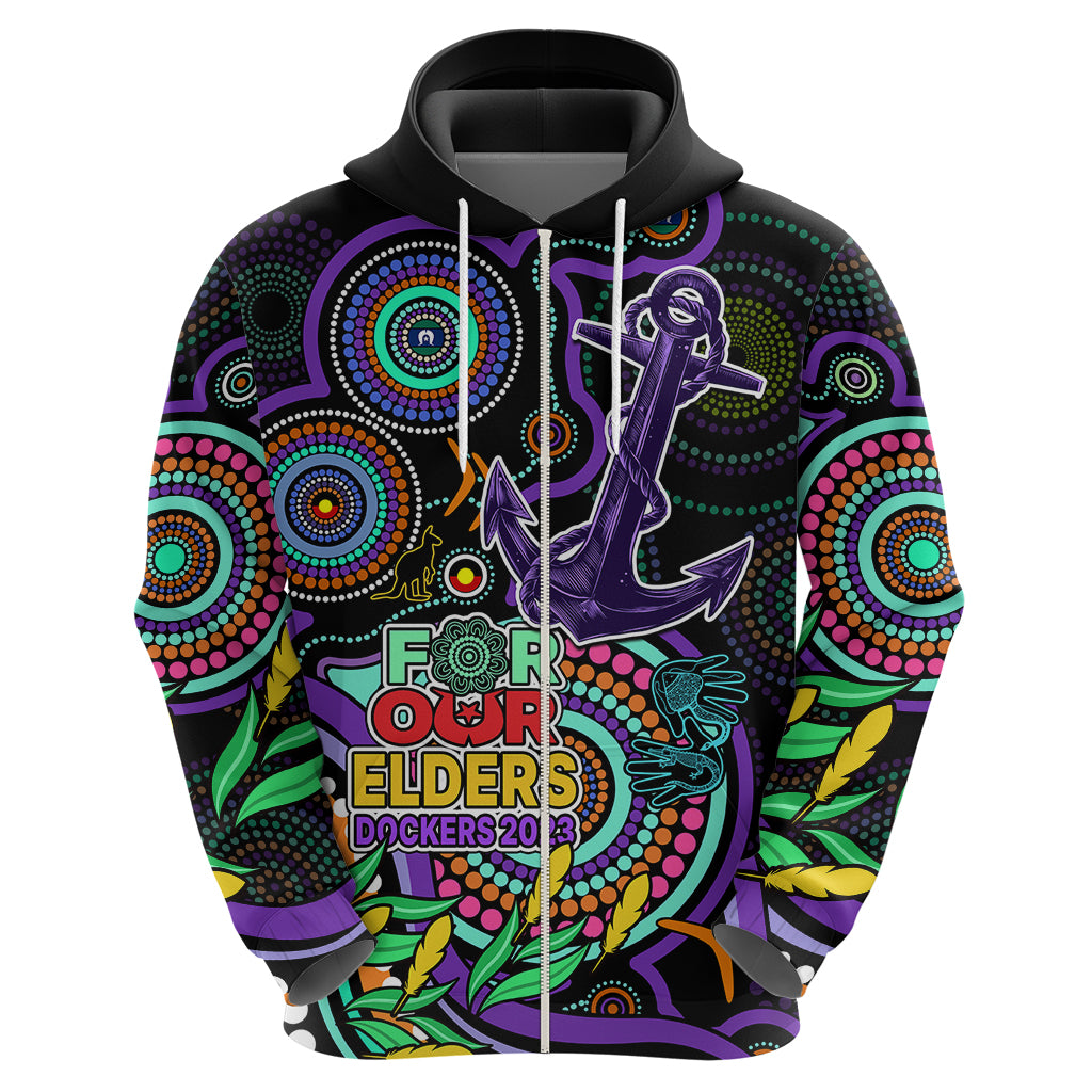 Dockers Football Aboriginal Art Hoodie NAIDOC Indigenous Tribal LT9 - Vibe Hoodie Shop