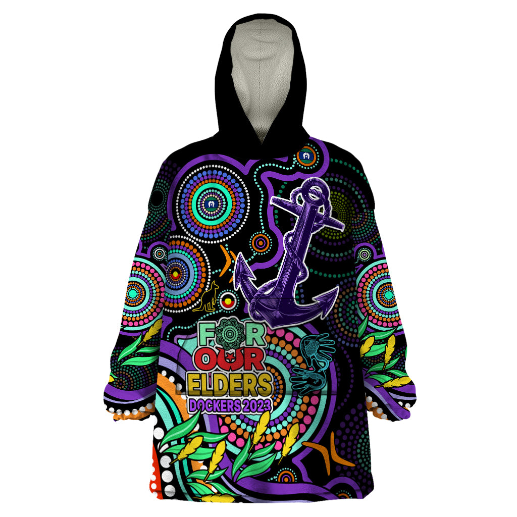 Dockers Football Aboriginal Art Wearable Blanket Hoodie NAIDOC Indigenous Tribal - Vibe Hoodie Shop