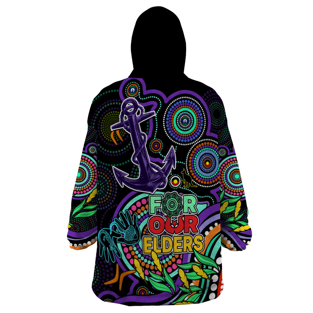 Dockers Football Aboriginal Art Wearable Blanket Hoodie NAIDOC Indigenous Tribal - Vibe Hoodie Shop