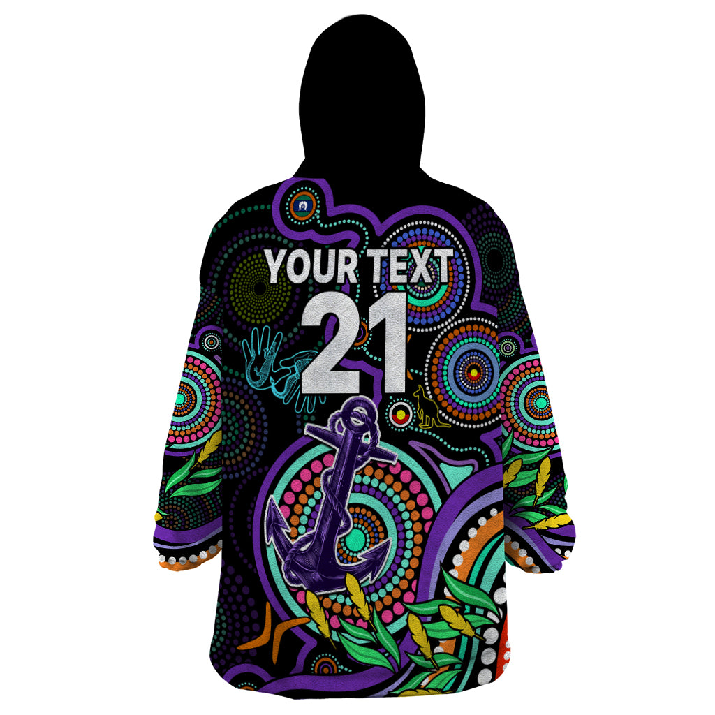 Custom Dockers Football Aboriginal Art Wearable Blanket Hoodie NAIDOC Indigenous Tribal - Vibe Hoodie Shop