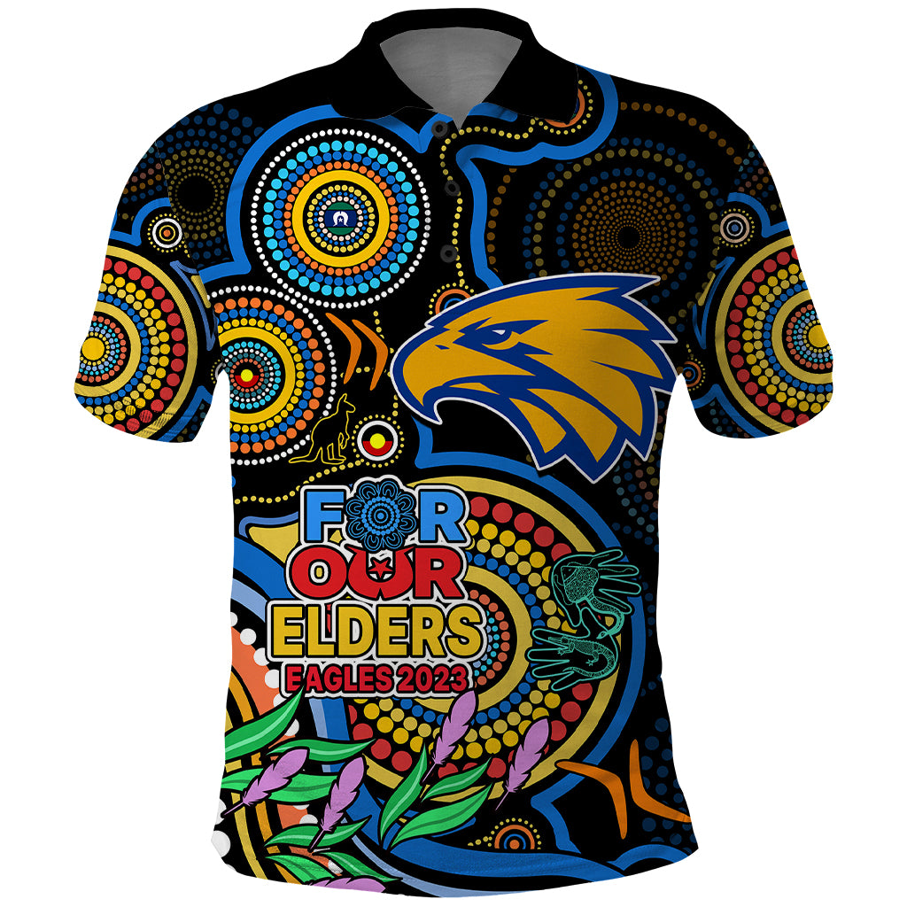 Eagles Football Aboriginal Art Polo Shirt NAIDOC Indigenous Tribal LT9 - Vibe Hoodie Shop