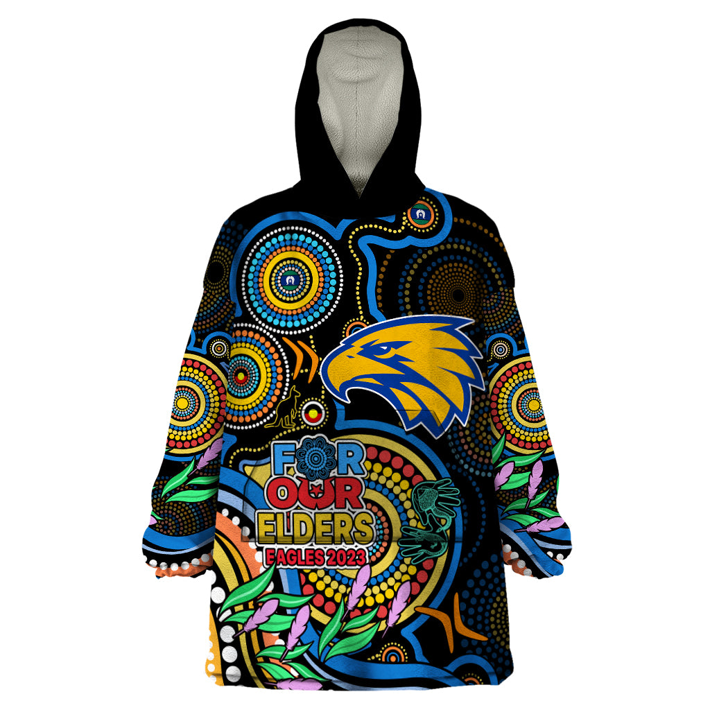 Eagles Football Aboriginal Art Wearable Blanket Hoodie NAIDOC Indigenous Tribal - Vibe Hoodie Shop