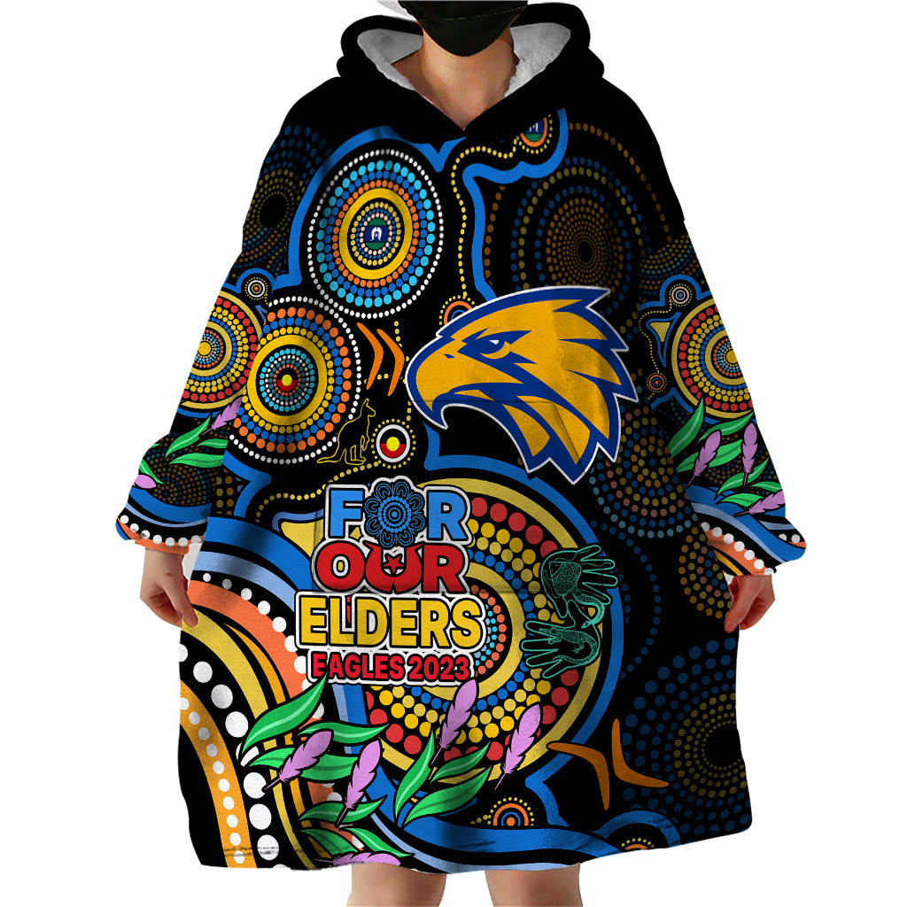 Eagles Football Aboriginal Art Wearable Blanket Hoodie NAIDOC Indigenous Tribal - Vibe Hoodie Shop