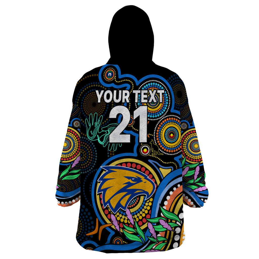 Custom Eagles Football Aboriginal Art Wearable Blanket Hoodie NAIDOC Indigenous Tribal - Vibe Hoodie Shop