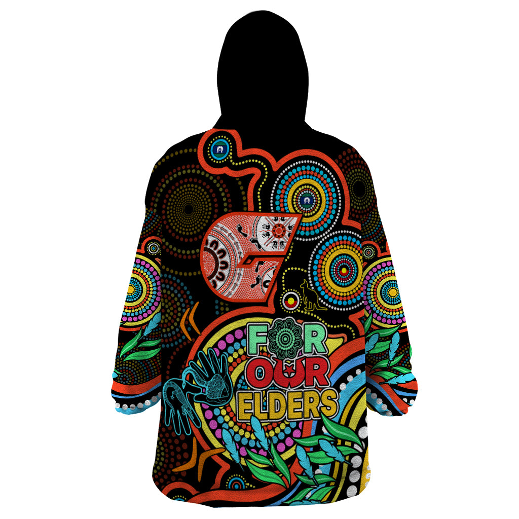 Giants Football Aboriginal Art Wearable Blanket Hoodie NAIDOC Indigenous Tribal - Vibe Hoodie Shop