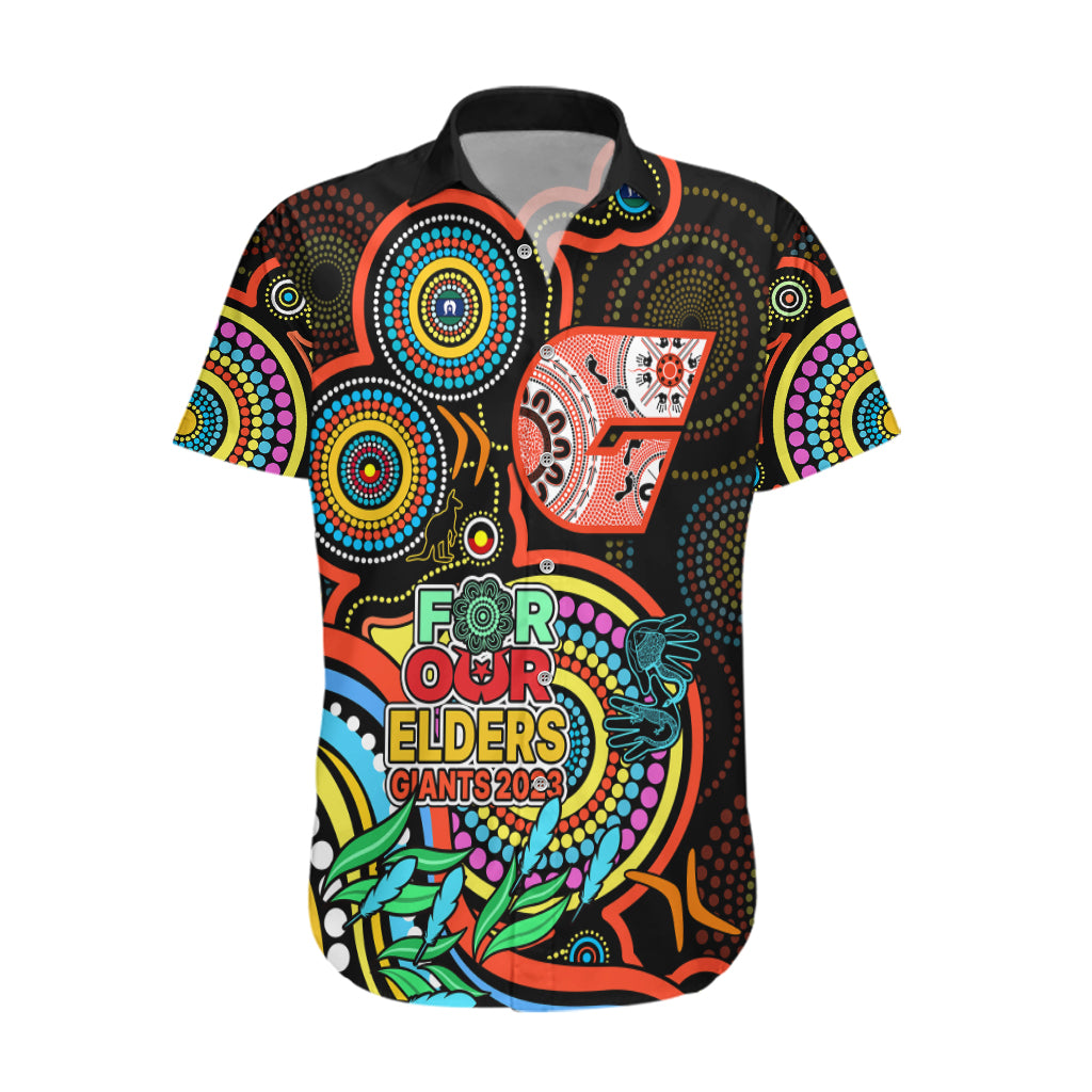 Custom Giants Football Aboriginal Art Hawaiian Shirt NAIDOC Indigenous Tribal - Vibe Hoodie Shop