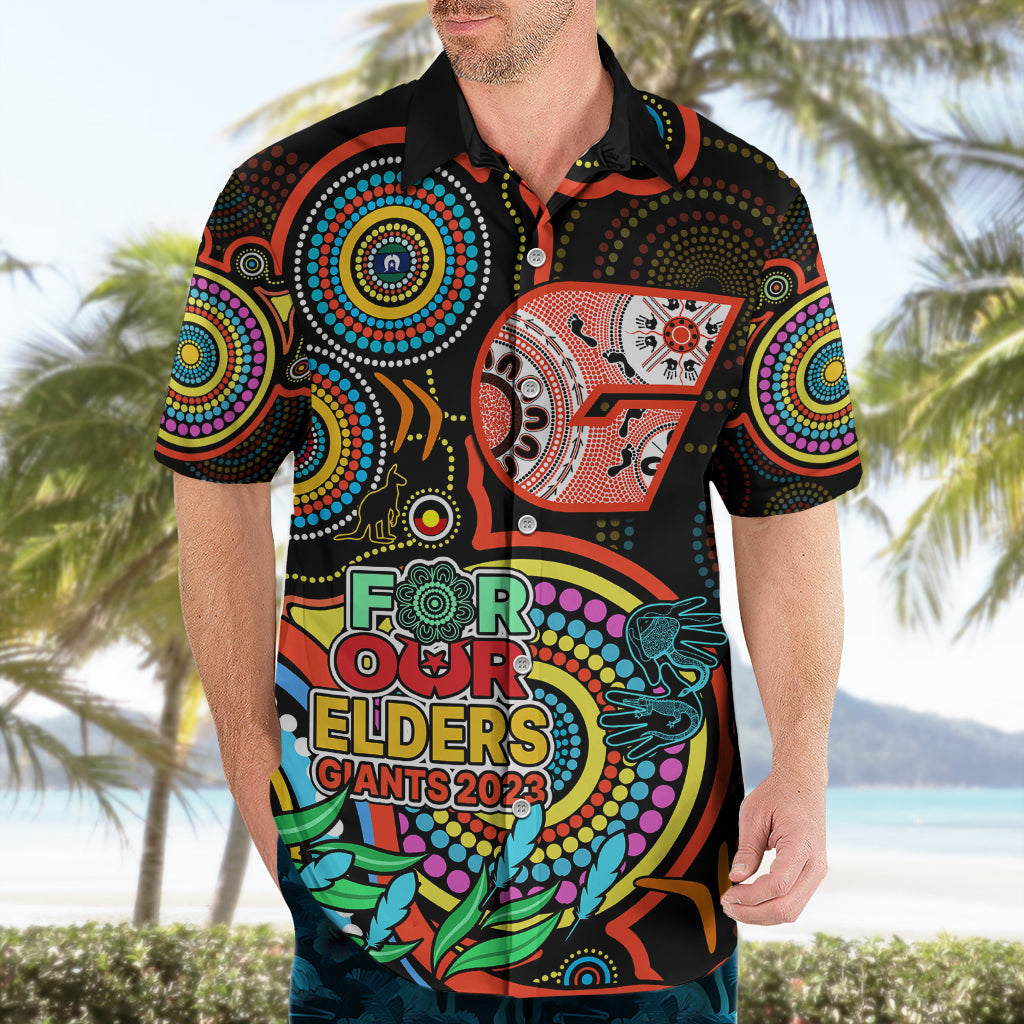 Custom Giants Football Aboriginal Art Hawaiian Shirt NAIDOC Indigenous Tribal - Vibe Hoodie Shop