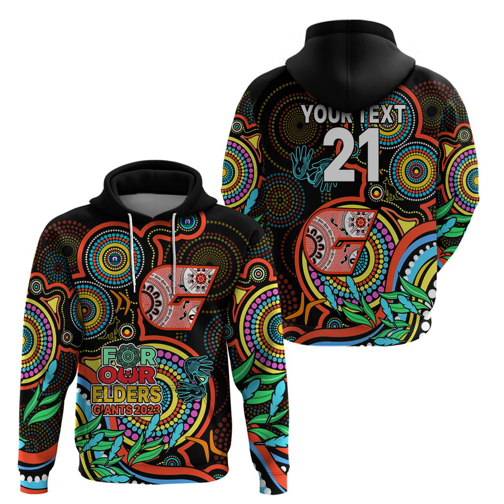 Custom Giants Football Aboriginal Art Hoodie NAIDOC Indigenous Tribal LT9 - Vibe Hoodie Shop