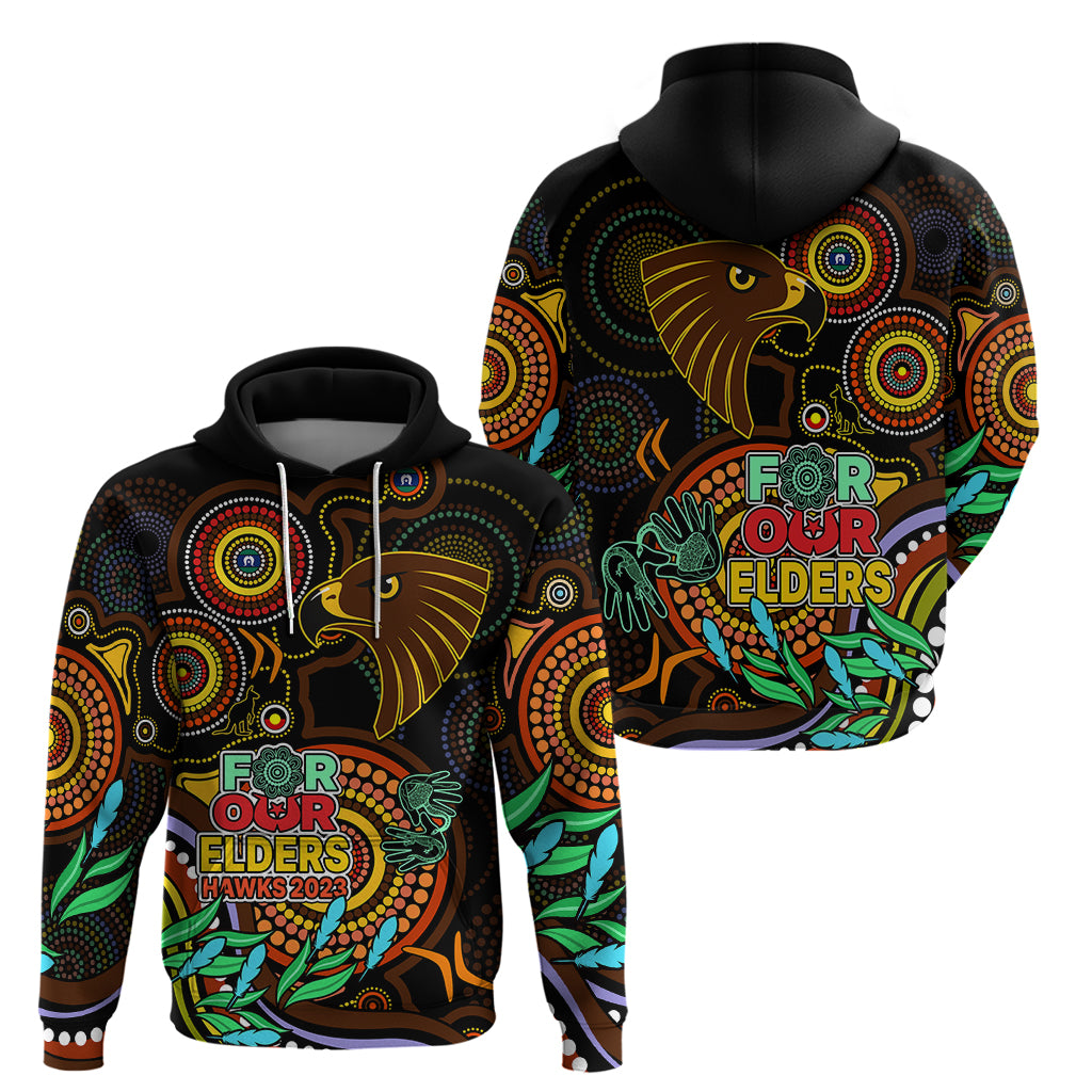 Hawks Football Aboriginal Art Hoodie NAIDOC Indigenous Tribal LT9 - Vibe Hoodie Shop
